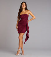 Spotlight Sparkle Glitter Ruffle Mini Tube Dress