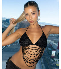 Festival Headliner Beaded Triangle Bralette