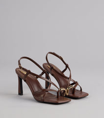 Luxe Minimalist Toe Ring Strappy Stiletto Heels