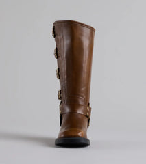 Totally Edgy Buckled Square Toe Boots