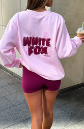 11th Street Sweet Kisses Oversized Sweater Pink Sugar