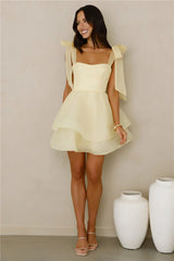 Twirl Society Mini Dress Yellow