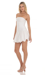 Strapless Bubble Dress in White