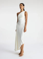 Delfina Satin Pleated Dress