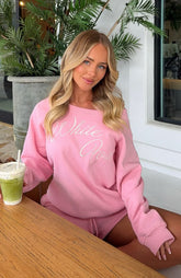 Lucky Thirteen Elsa Off Shoulder Sweater Candy Pink
