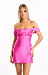 Zoella Hot Pink Off The Shoulder Mini Dress