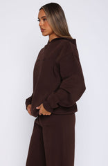 Stay Lifted Oversized Hoodie Bitter Chocolate