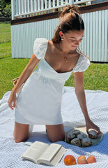Joey White Puff Sleeve Mini Dress