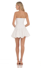 Strapless Bubble Dress in White