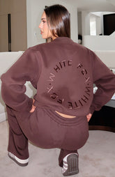 Stay Lifted Oversized Sweater Bitter Chocolate