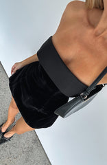 Let Loose Strapless Mini Dress Black