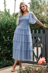 Bexley Tulle Dress | Dusty Blue