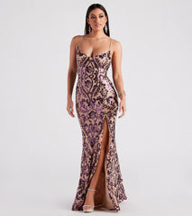 Lori Formal Sequin Lace-Up Long Dress