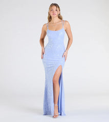 Andrea Cutout Slit Mermaid Sequin Formal Dress