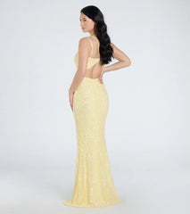 Andrea Cutout Slit Mermaid Sequin Formal Dress