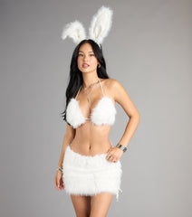 Cozy Cutie Snow Bunny Faux Fur Mini Skirt