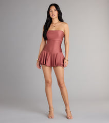 Frill Seeker Strapless Knit Romper