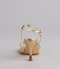 Shine Hour Metallic Strappy Stiletto Heels