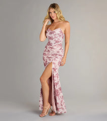 Rylee Floral Slit Mermaid Formal Dress