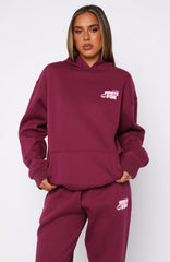 11th Street Sweet Kisses Oversized Hoodie Very Berry