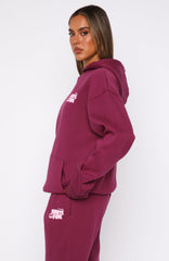 11th Street Sweet Kisses Oversized Hoodie Very Berry