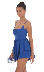 Ruffle Romper in Blue