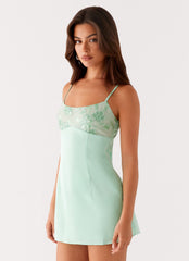 Zion Beaded Mini Dress - Sage