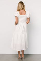 Jacie Smocked Midi Dress | White
